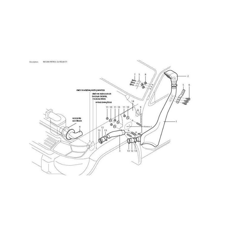 Šnorchle-Nissan Patrol GR Y61 2.8 TDI (11/97-03/00)
