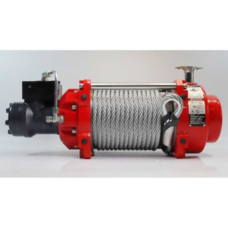 Hydraulický navijak K15000HI s oceľovým lanom, hákom a napínačom