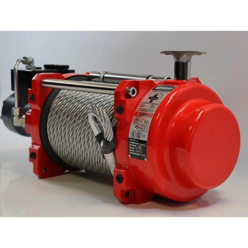 Hydraulický navijak K15000HI s oceľovým lanom, hákom a napínačom