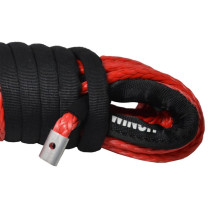 Lano syntetické 25m x 12mm - červené s hákom